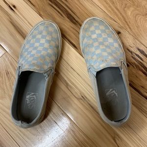 Light blue checkered Vans